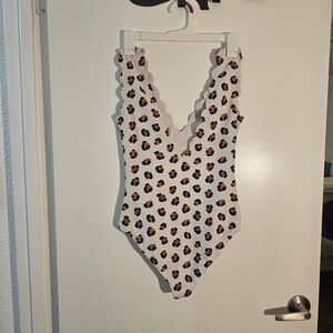 Marysia Swim Scalloped One Piece - White and Brown